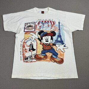 Vintage Disney Mickey Mouse T Shirt All Over Print AOP 90s One Size Fits L/XL